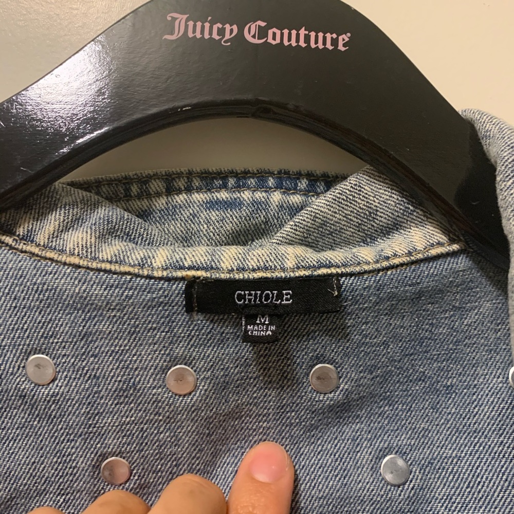Denim blue cropped jacket - Picture 5 of 8